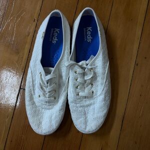 Keds White Eyelet Lace-Up Sneakers with Blissarch Insoles